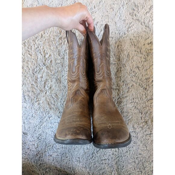 Ariat Cowboy Boots Heritage R Toe Western Boot Brown Size 6 Medium - Picture 11 of 13